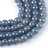 Electroplate Glass Beads Strands X-EGLA-Q062-8mm-E04-1