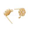 8 Pairs Brass Micro Pave Clear Cubic Zirconia Stud Earring Findings KK-ZZ0001-08-RS-5