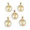 Rack Plating Brass Micro Pave Cubic Zirconia Pendants KK-K270-31G-2