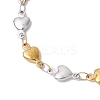 304 Stainless Steel Heart Link Chain Bracelet Makings for Women AJEW-JB01340-03-4
