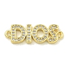 Rack Plating Brass Pave Clear Cubic Zirconia DIOS Links X-KK-U029-17G-1
