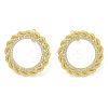 Brass Micro Pave Clear Cubic Zirconia Stud Earrings EJEW-C122-08G-4