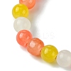 8mm Baking Paint Imitation Jade Glass Round Beaded Stretch Kids Bracelets for Girls Boys BJEW-JB10895-4