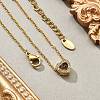304 Stainless Steel Crystal Rhinestone Pendant Cable Chain Necklaces for Women NJEW-C062-01G-G-2