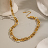 304 Stainless Steel Link Chain Necklaces NJEW-L470-03G-1