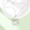 304 Stainless Steel Sun Pendant Cable Chain Necklaces for Men Women NJEW-K308-04C-P-3