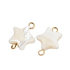 Natural Shell Star Connector Charms X1-STAS-D378-26G-2