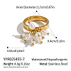304 Stainless Steel with Natural Freshwater Pearl Finger Rings for Women AG0795-6
