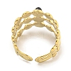 Ion Plating(IP) 304 Stainless Steel Synthetic Turquoise Cuff Rings G-Z056-05G-02-3