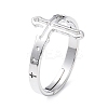 Non-Tarnish 304 Stainless Steel Hollow Out Cross Adjustable Ring for Women RJEW-I097-05P-1