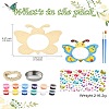 DIY Unfinished Wood Butterfly Shape Pet Feeder Kits for Children's Crafts ST-CJ0009-3-8