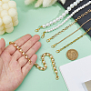 8Pcs Iron & 304 Stainless Steel & Glass Pearl Bead & Brass Chain Baseball Cap Chains HJEW-DC00071-3
