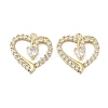 Rack Plating Heart Brass Micro Pave Cubic Zirconia Pendants LS-KK-E102-04G-1