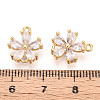 Brass Pave Clear Cubic Zirconia Connector Charms KK-T078-03G-05-3