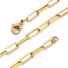 304 Stainless Steel Paperclip Chain Necklaces X-NJEW-Q013-03G-2