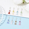8Pcs Alloy & Glass Angel Pendant Decoratons HJEW-JM04207-03-2