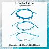 4 Sets 4 Colors 304 Stainless Steel & Alloy Wave & Flat Round Charm Bracelet BJEW-AN0001-34-2
