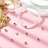 10Pcs 5 Colors Rack Plating Brass Micro Pave Cubic Zirconia Flat Round Beads KK-CJ0002-70-6