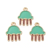 Rack Plating Alloy Enamel Pendants PALLOY-S190-04KCG-1