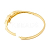 Brass Pave Colorful Cubic Zirconia Leopard Hinged Bangles for Women BJEW-S147-25G-3