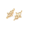 Brass Fleur De Lis Connector Charms X-KK-H524-04G-2