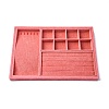 Removable Velvet Jewelry Organizer Display Trays for Earrings Necklaces Rings CON-R030-04B-1