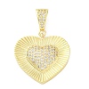 Brass Micro Pave Clear Cubic Zirconia Pendants KK-S510-31G-03-1