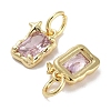 Brass Micro Pave Cubic Zirconia Charms KK-C051-10G-03-2