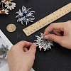 2Pcs Flower Glass Rhinestone Brooches JEWB-FG0001-50-3