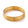 7Pcs PVD Vacuum Plating 304 Stainless Steel Bangles Set for Women BJEW-A011-09A-G-1
