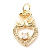 Brass Micro Pave Clear Cubic Zirconia Pendants ZIRC-P094-07G-RS-1