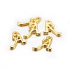 Golden Plated Alloy Letter Pendants PALLOY-J718-01G-A-2