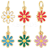 10Pcs 5 Colors Brass Enamel Charms KK-BBC0024-04-7