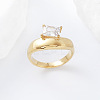 304 Stainless Steel Glass Finger Rings MD8256-3-4