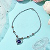 Non-magnetic Synthetic Hematite & Glass Beaded Necklaces NJEW-JN04811-2
