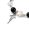 Synthetic Black Stone Round Beaded Bracelets BJEW-JB11206-3