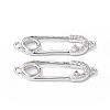 Eco-Friendly Rack Plating Brass Micro Pave Clear Cubic Zirconia Connector Charms KK-F845-04P-2
