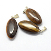 Horse Eye Natural Tiger Eye Pendants G-Q363-14-2