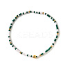 St. Patrick's Day Brass & Glass Seed Bead Stretch Bracelets for Women MR9061-2-1