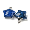 Natural Sesame Jasper Imitation Lapis Lazuli Pendants G-P540-01P-04-1-2