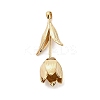 Three-Dimensional Flower Brass Pendants KK-V006-02G-04-2