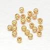 Real 18K Gold Plated Brass Round Spacer Beads X-KK-L147-197-3mm-NR-1