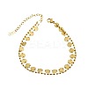 304 Stainless Steel Sequin Disc Link Chain & Ball Chain Double Layer Anklets for Women FS-WG0AA08-01-5