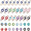 48Pcs 8 Colors Evil Eye Alloy Enamel European Beads ENAM-NB0001-50-1