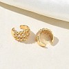 C-Shaped with Round Brass Micro Pave Clear Cubic Zirconia Cuff Earrings EJEW-L316-01G-02-3