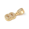 Brass Clear Cubic Zirconia European Dangle Charms KK-R003-01G-08-3