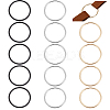 WADORN 15Pcs 3 Colors Zinc Alloy Round Rings FIND-WR0010-79-1