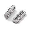 Brass Micro Pave Clear Cubic Zirconia Multi-Strands Links KK-B082-15A-P-1