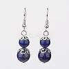Lapis Lazuli Dangle Earrings X-EJEW-JE02206-03-1