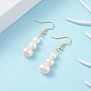 Natural Pearl Beads Dangle Earrings for Women EJEW-JE04755-2